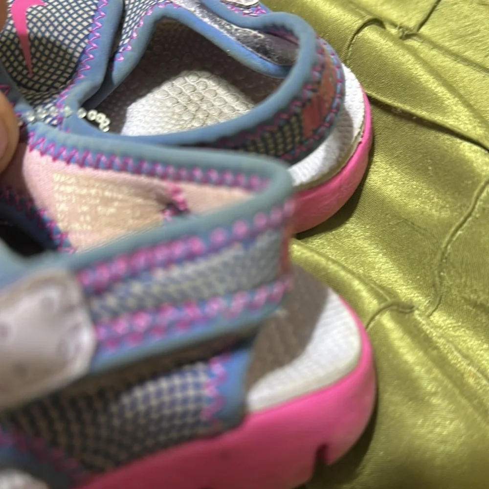 Nike Pink and Gray Toddler Sporty Sandals with Velcro Strap